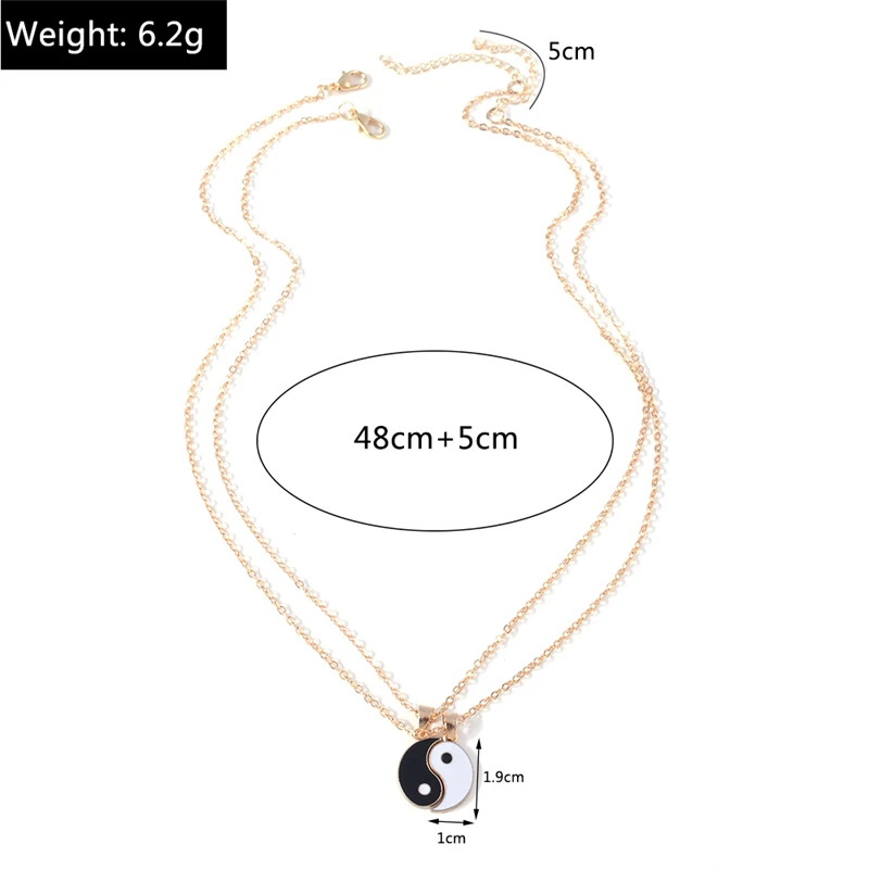Mode Yin Yang Tai Chi Halskette für Frauen Männer Geburtstagsgeschenk Beste Freunde Party Urlaub Schmuck Geschenke – Detail 3