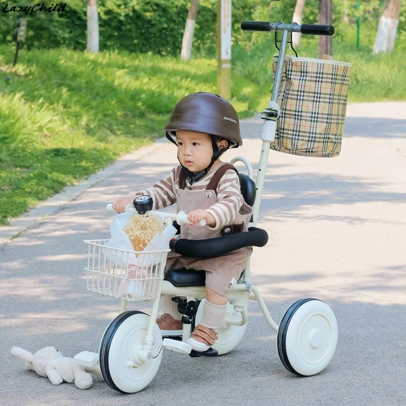 Lazychild Unprinted Children's Tricycle Lightweight Walking Tool For Babies Aged 1-3-5 Ins Children's Handcart Bicycle Drop ship