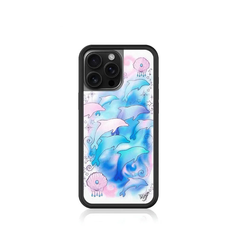 Новый чехол для телефона Wildflower 3D WF Strawberry для iPhone 17, 12, 13, 14, 15, 16 Pro Max Plus, защитный чехол с милым дельфином и рисунком дельфина