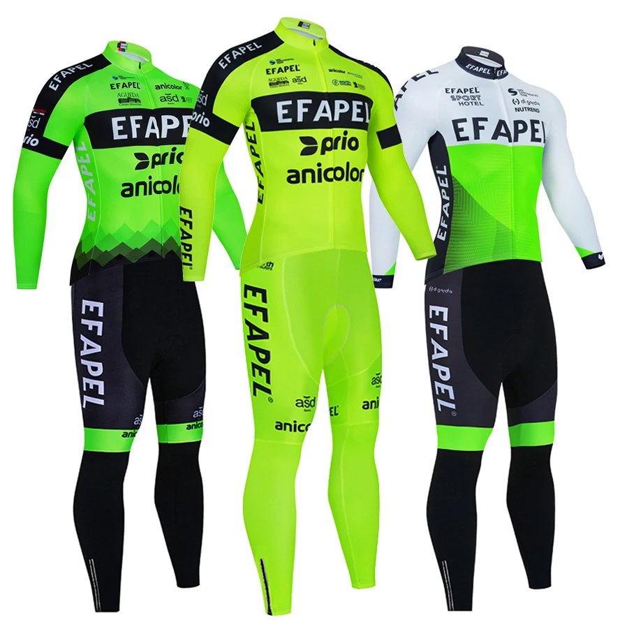 Bloem Gele Winter 2024 Efapel Fietsjas Fietsbroek Mannen Vrouwen Thermisch Fleece Ropa Ciclismo Mtb Bike Sportkleding