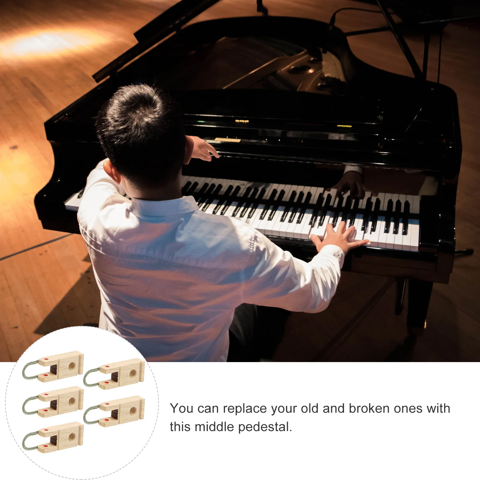 

Piano Tuning Kit Repair Parts Tools Supplies Key Khaki Wooden Practical Middle Pedestals for