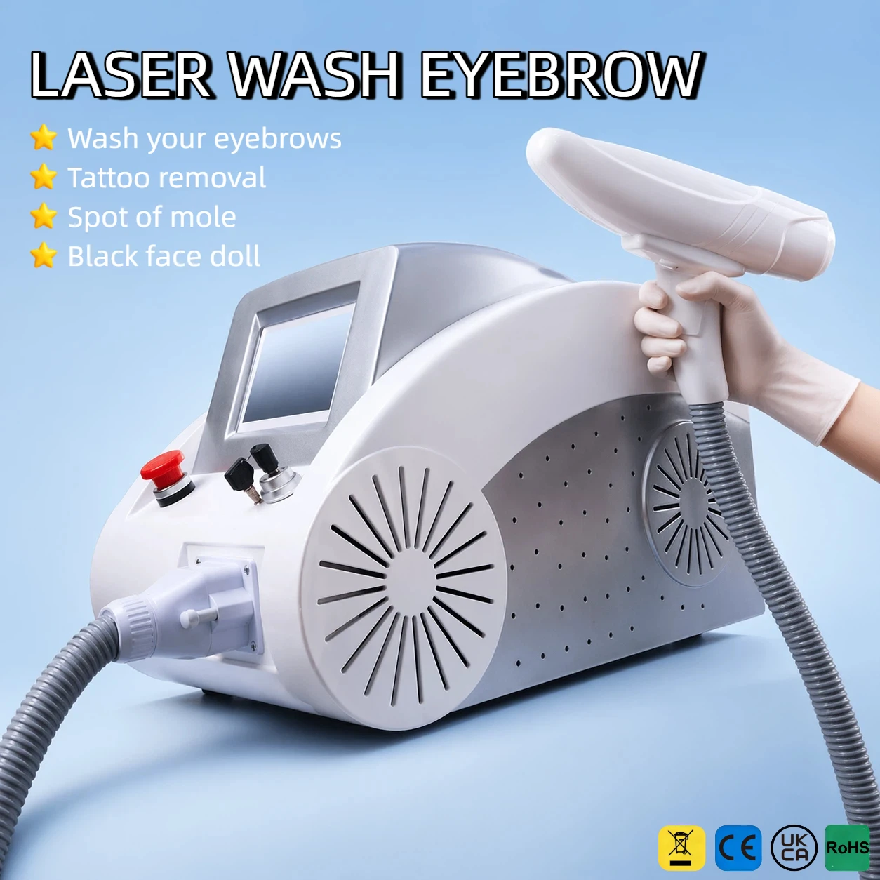 Machine laser picoseconde efficace pour l'élimination des pigments, le détatouage, le retrait des sourcils, le lissage des rides, le blanchiment et l'élimination des taches de rousseur