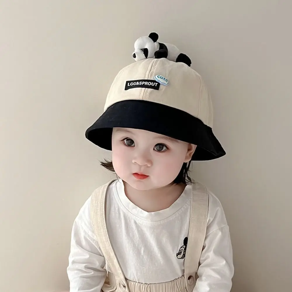 

Spring Summer Cute Panda Bucket Hat Outdoor Baby Fisherman Cap Children Boys Girls Sun Hat for Toddler