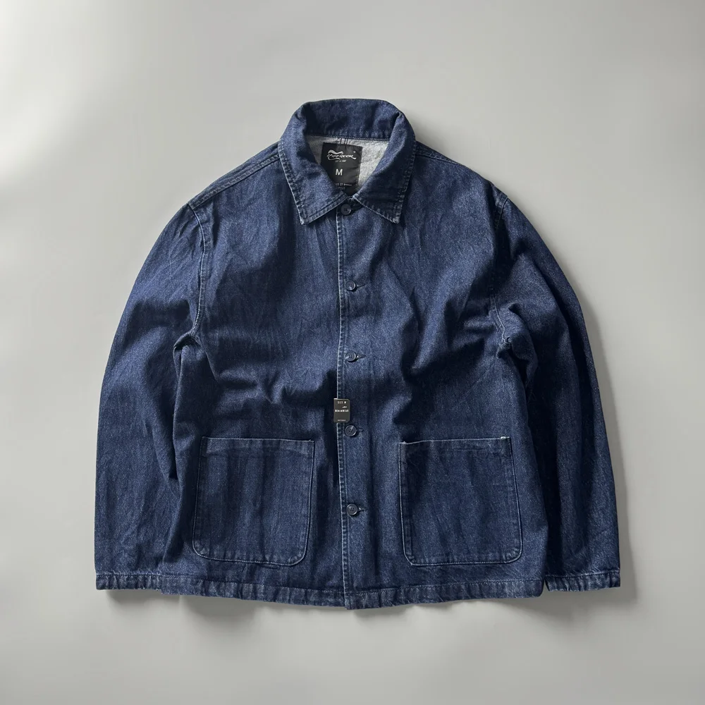 

Классическая синяя джинсовая рубашка свободного кроя с длинным рукавом, оригинального цвета, осенне-зимняя повседневная верхняя одежда для мужчин