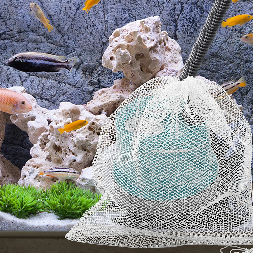 

2pcs Pump Filter Bag Mesh For Pond Water Pump Filter Accessories Large Capacity Drawstring Replacement Cleaning Supply