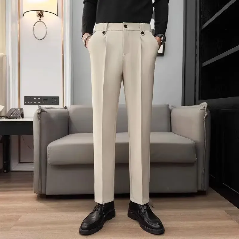 

New Casual Business Trousers Trendy Slim Men's Korean Version Nine Points Pants JJ351