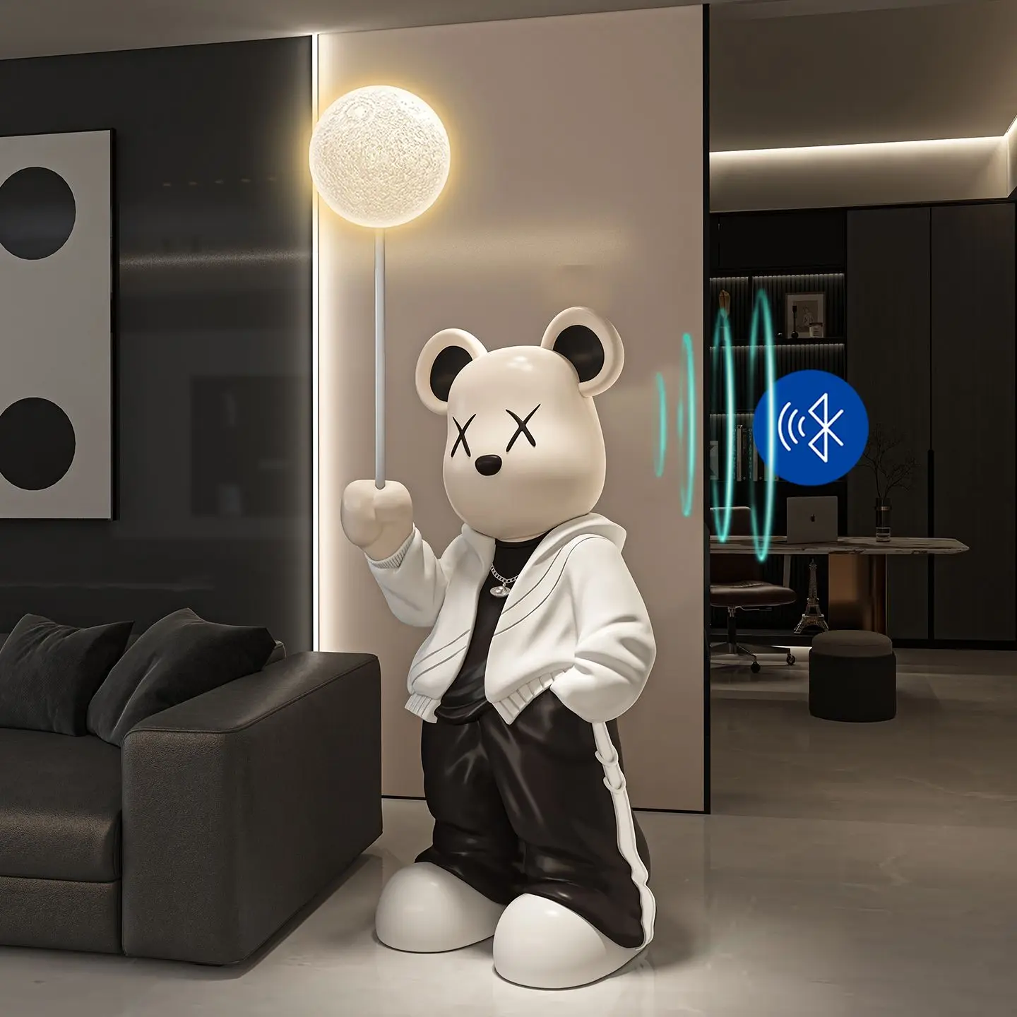 Home Decor Luminous Vitality Bear Statues Piggy Bank Large Floor Decor Simple Living Room Large Animal Sculptures Art Ornaments