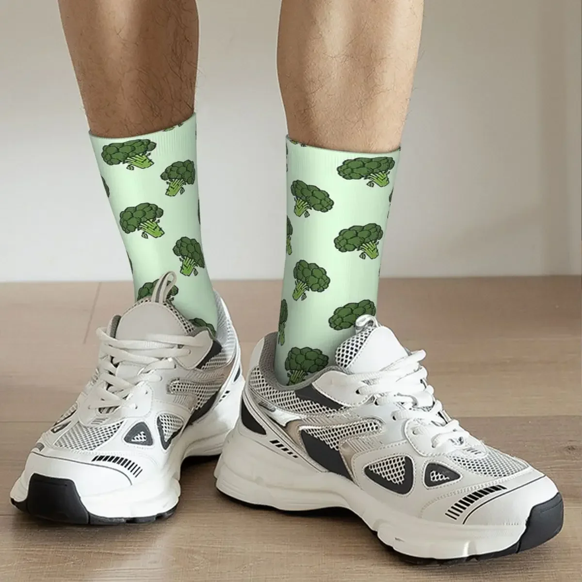 Broccoli Bunch Head Pattern Socks Harajuku High Quality Stockings All Season Long Socks Accessories for Unisex Gifts