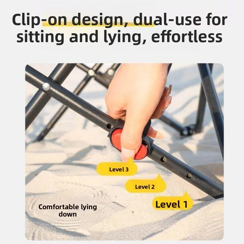 Outdoor Folding Chair Portable Recliner Backrest Lazy Chair Breathable Mesh Sleepable Adjustable Three Levels Leisure Furniture view 2