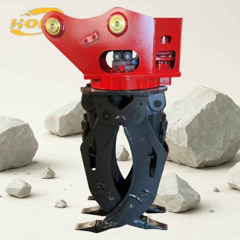 Excavator Wood Grapple with High Strength Steel Body Suitable for Forestry and Waste Recycling Applications
