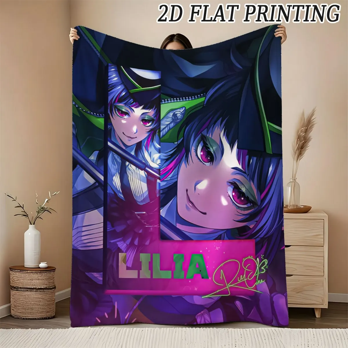 Anime Manga Print Throw Blanket Home Decoration Cozy Anime Character Art for Living Room Bedroom Pop Culture Gift Unique Decor