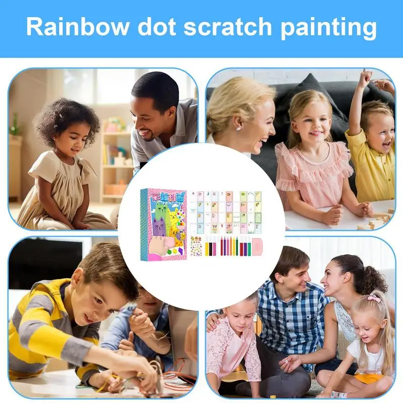 เด็ก Rainbow Scratches Art Scratching Art Craft Kit สําหรับเด็ก Rainbow รอยขีดข่วนกระดาษชุดสีศิลปะสําหรับเด็กหญิงเด็กชายเด็กวัยหัดเดิน