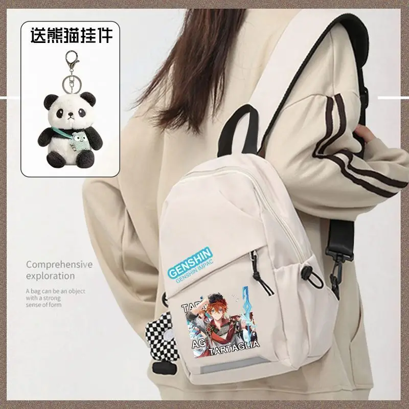 

Genshin Impact Merchandise INS Chest Unisex Casual Solid Color Small Backpack Single Shoulder Harajuku Style Crossbody Bag Ani