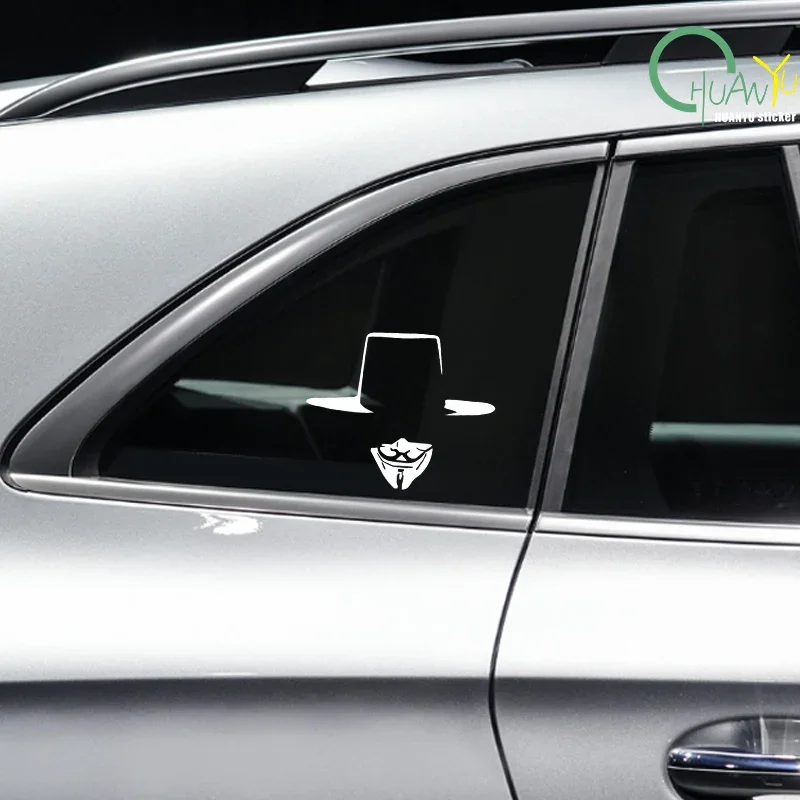 Cartoon V‑Shape Mask Vinyl Car Stickers Decals for Car Body Electric Motorcycle