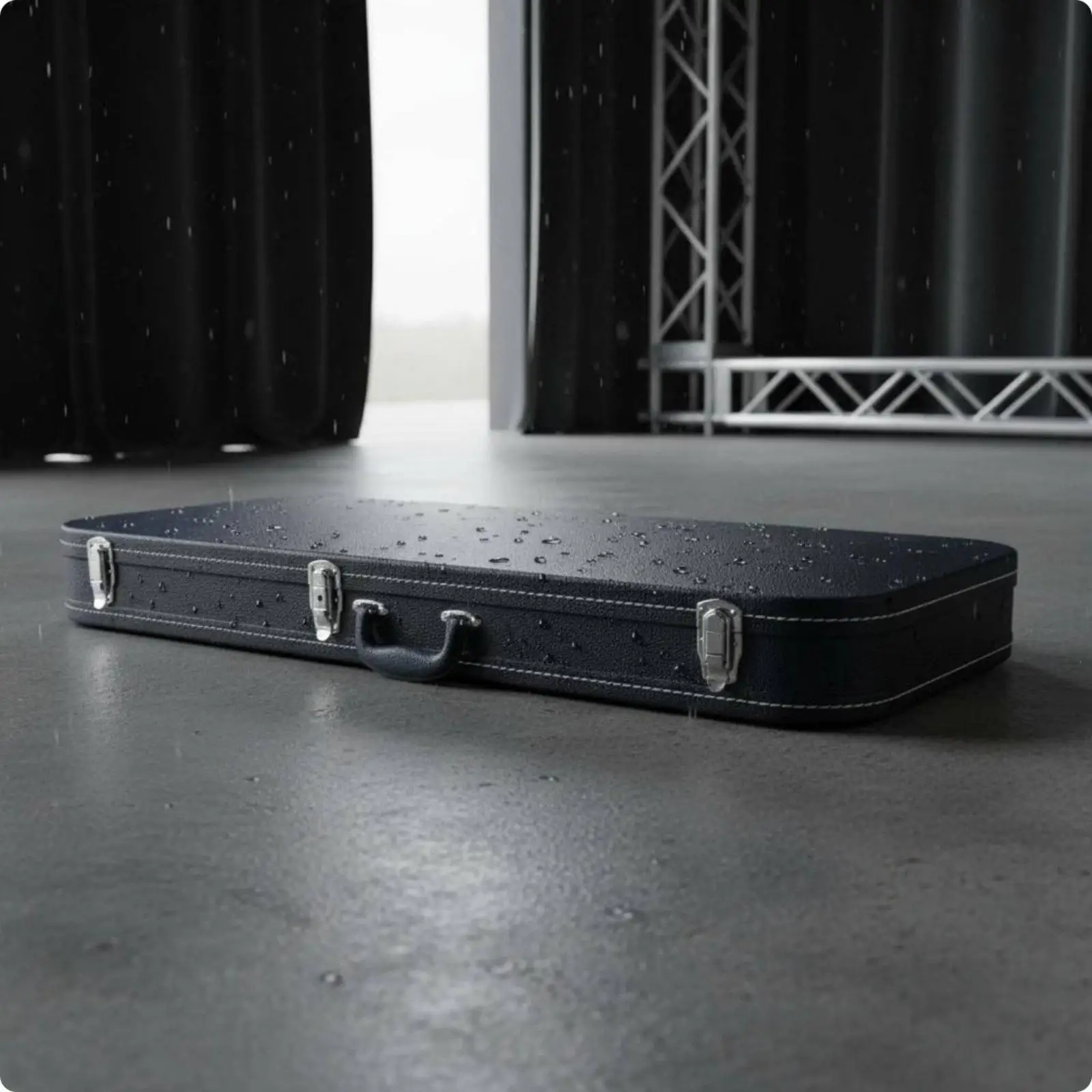 Rectangular Guitar Hard Case Anti-Pressure Music Gear Lock for Travel