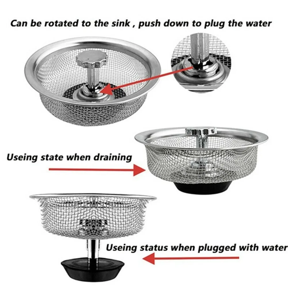 بالوعة تصفية صافي بالوعة المطبخ شبكة تصفية الفولاذ المقاوم للصدأ استنزاف ثقب تصفية صافي مكافحة حجب شبكة حماية اكسسوارات المطبخ #5