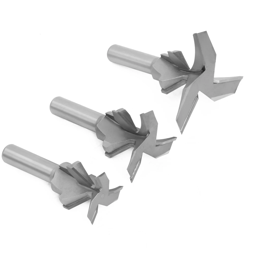 LAVIE 1 Stück 1/2" Schaft Holzbiegefräser-Set, 2- und 3-schneidiger CNC-Fräser, R8-R50 Profilierwerkzeug für Holzkurven – Detail 13