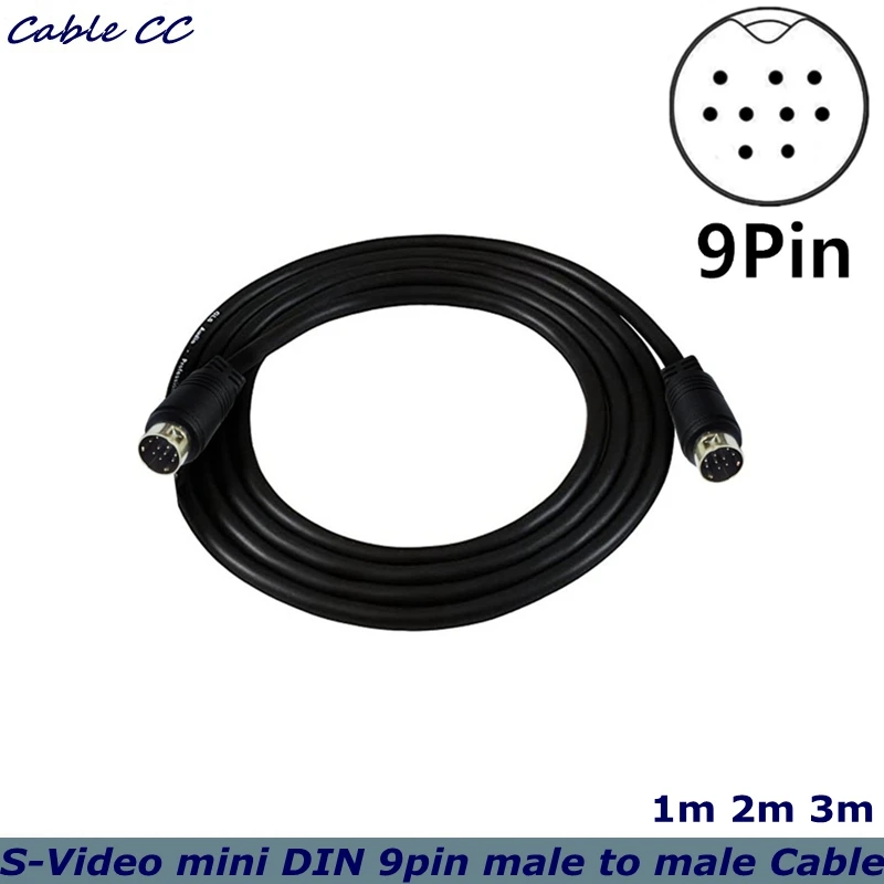 1-3m S-Video Mini DIN 9Pin TV Audio Cable 9 pin S-terminal Cable for Game Console Sound Cards, Audio Devices, and Set-top Boxes