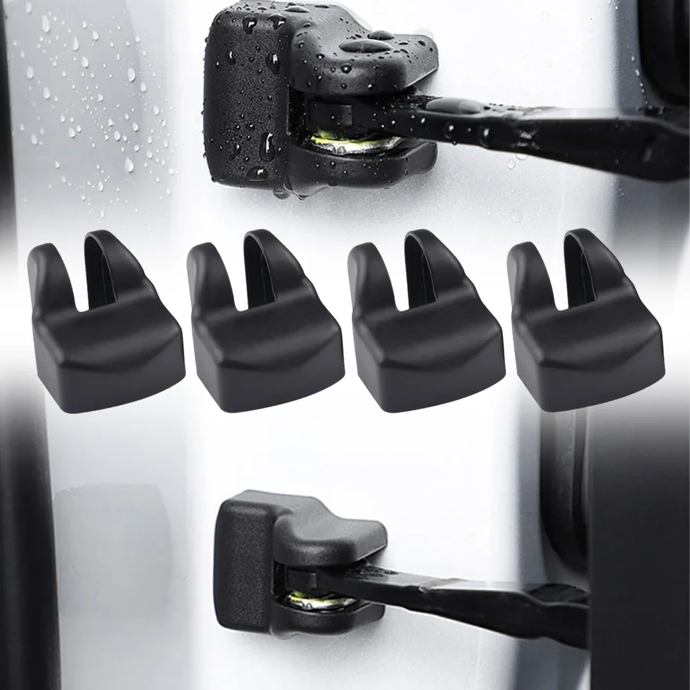 For Toyota Cars SUV Trucks 4PCS Black Plastic Door Check Lock Cover Door Limiter Interior Arm Latch Cover Easy Installation