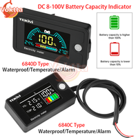DC 8-100V LCD Digital Voltage Power Meter Ternary/Lithium iron/Acid Battery Capacity Indicator Voltmeter with Temperature Alarm