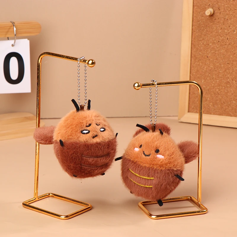 Llavero de cucaracha de peluche único; Llavero de muñeco de animal de dibujos animados; Lindo colgante de mochila; Organizador de llaves de coche; Regalos de par ideales.