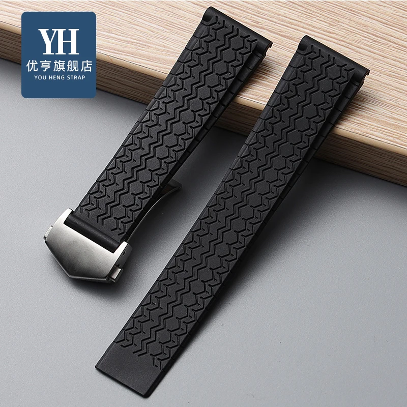 Silicone rubber Black watchband 22mm watch belt For TAG strap CARRER F1 for Heuer band butterfly buckle DRIVE TIMER Watch bands