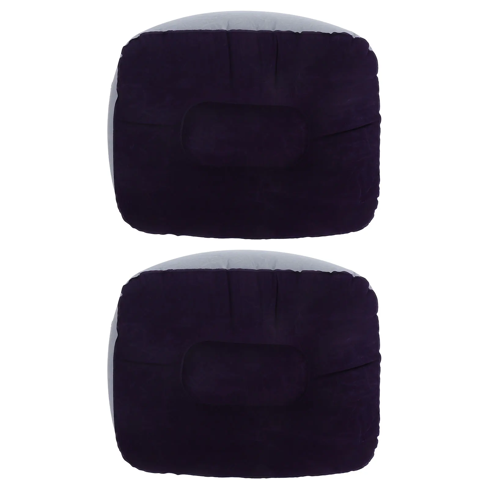 

2 pcs Inflatable Foot Rest Cushion Flocking Pvc Comfortable Travel Pillow For Plane Office Home Easy Inflation