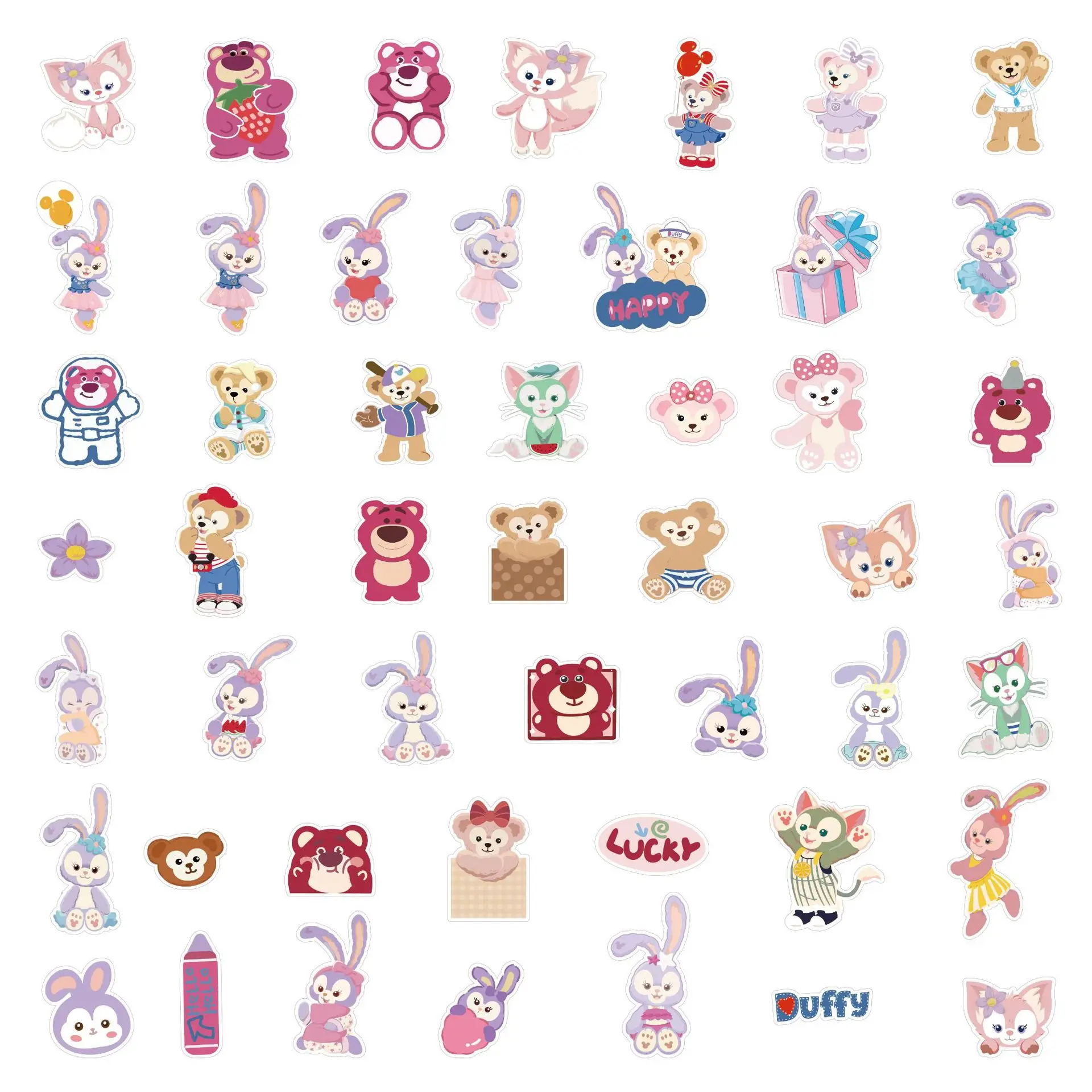 10/30/49 sztuk Disney StellaLou LinaBell naklejki kreskówkowe Kawaii śliczne Lotso Doodle wodoodporna naklejka zabawki dla dzieci prezenty na walizkę