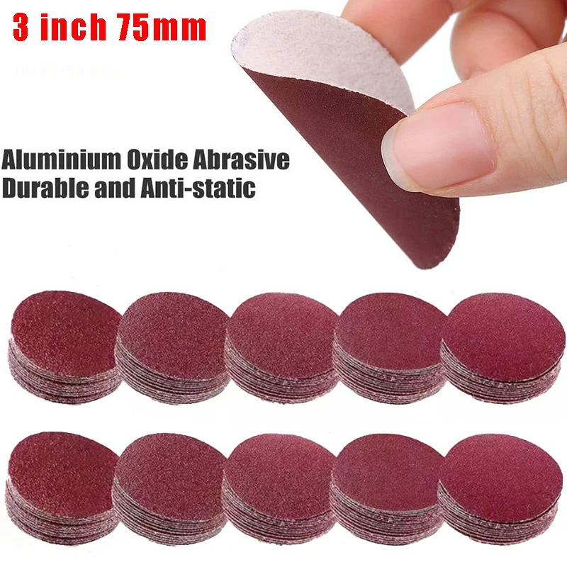 

10Pcs 3 Inch 75mm Sander Disc Sanding Polishing Paper Sandpaper Disc 60-3000 Grit Abrasive Tools for Sander Grits
