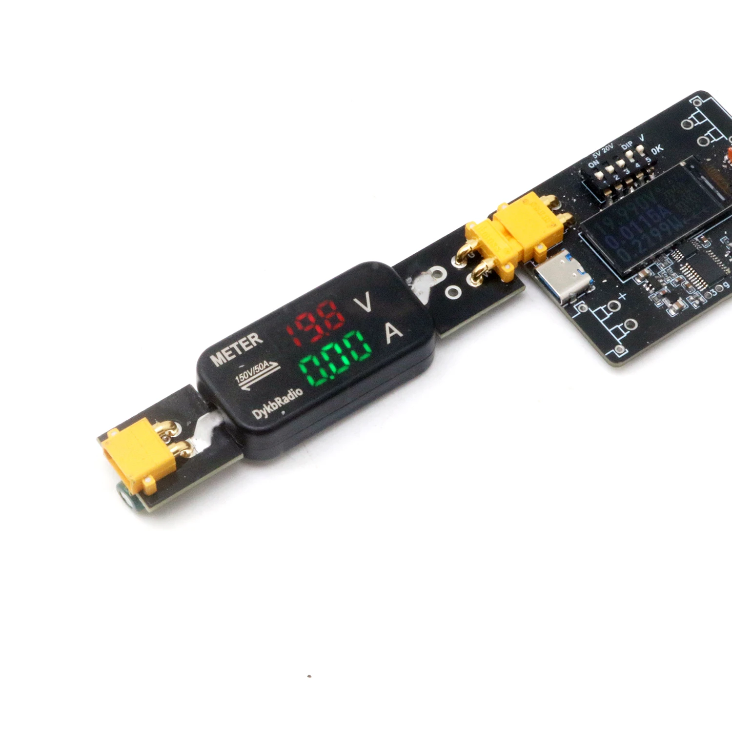 XT30 XT60 DC 150V 50A Bidirektionales Voltmeter Amperemeter Hochspannungs-Strommessgerät BMS RC Batterie Lade- und Entlademessgerät – Detail 5