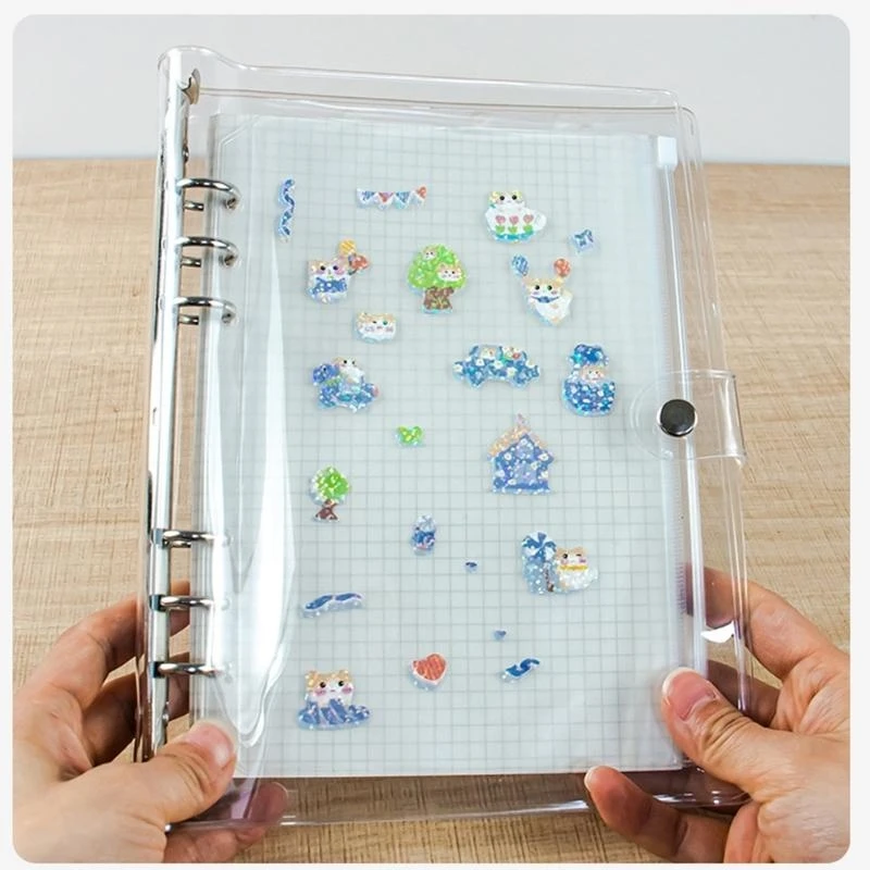 6 Rings Planner Binder Clear Notebook Bolders Refillable Binder Bonder Binder