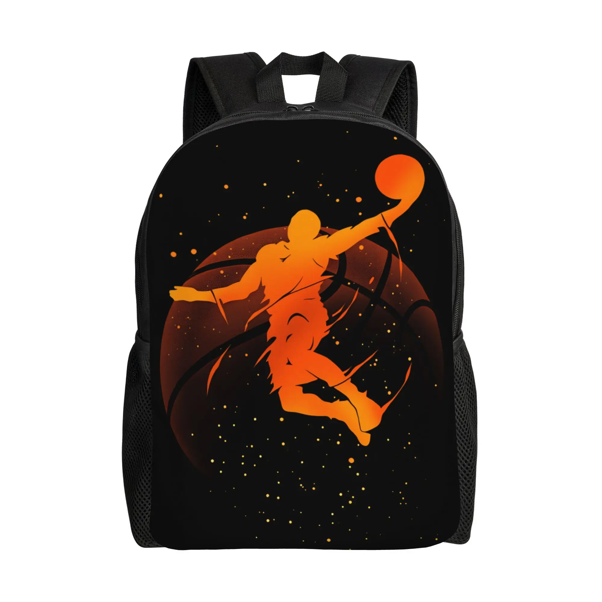 

Silhouette Basketball Player Dunking Backpack Sport Backpacks Unisex Casual High School Bags Designer Big Rucksack