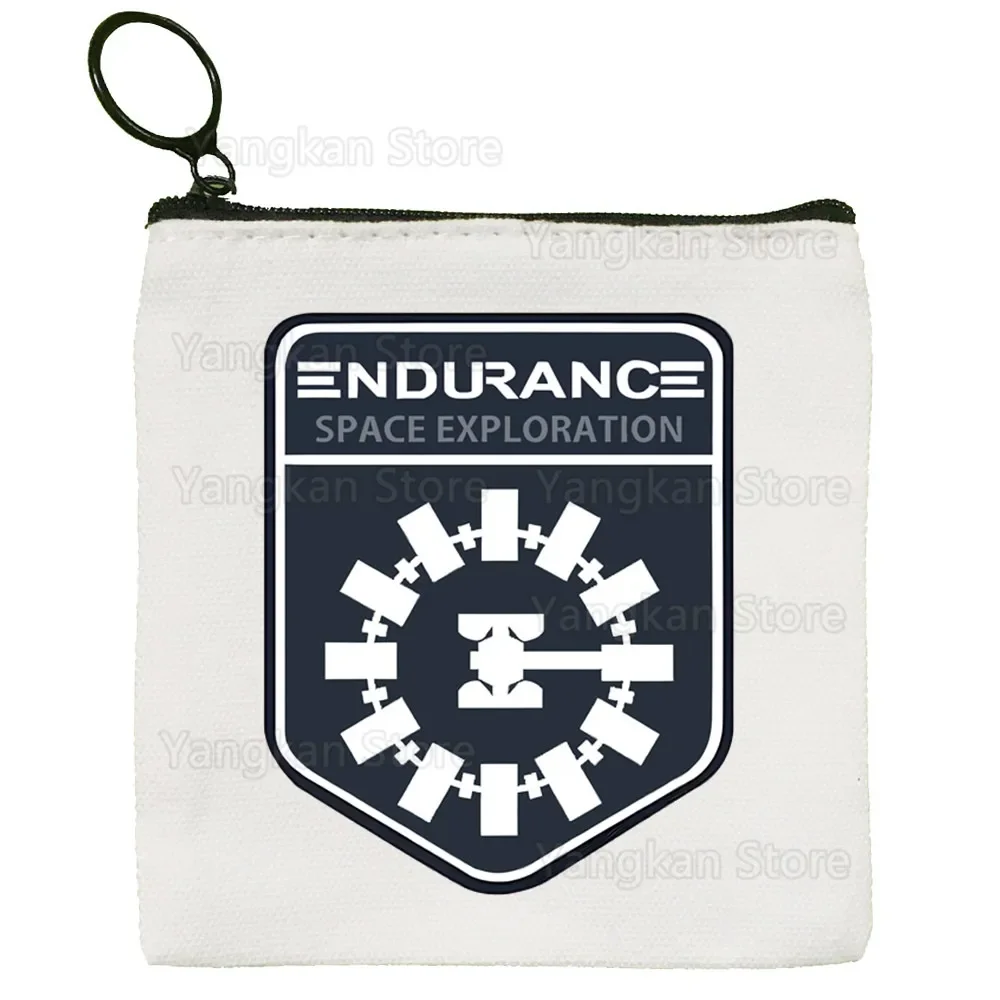 Interstellar Cooper Science Fiction Film Endurance Stay Simple Canvas Coin Purse Cute Cartoon Key Case Lady Bag Coin Storage Bag