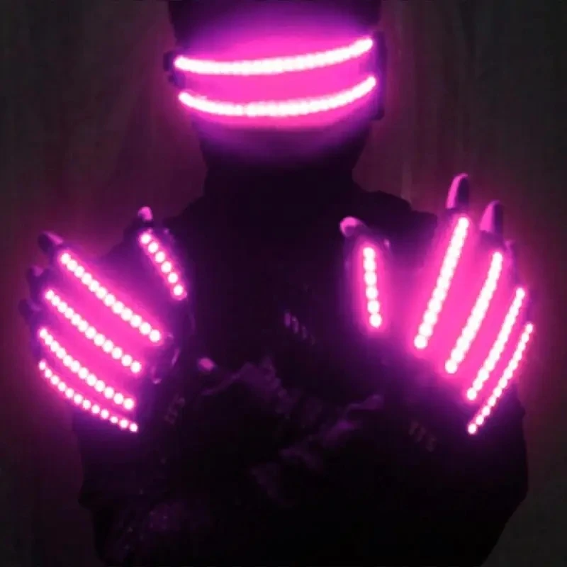 Nightclub LED Laser Glove Bar Costume Atmosphere Interactive Eyewear Luminous Glasses Dance Performance Luminous Glove Props