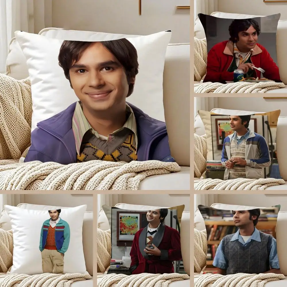 Funda de cojín R-Rajesh Koothrappali, funda de almohada antipolvo con cremallera invisible, cojín de felpa corta para sofá