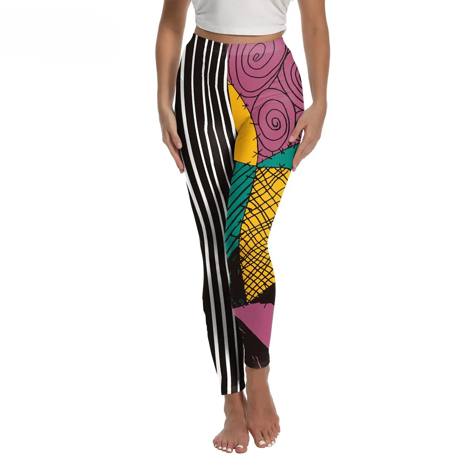 ชุดคอสเพลย์ฮาโลวีนใหม่ กางเกงเลกกิ้งสไตล์ซัลลี่ สำหรับผู้หญิง ชุดวันแห่งความตาย กางเกงคลุมสำหรับงานคาร์นิวัล ปาร์ตี้ ชุดโกธิค