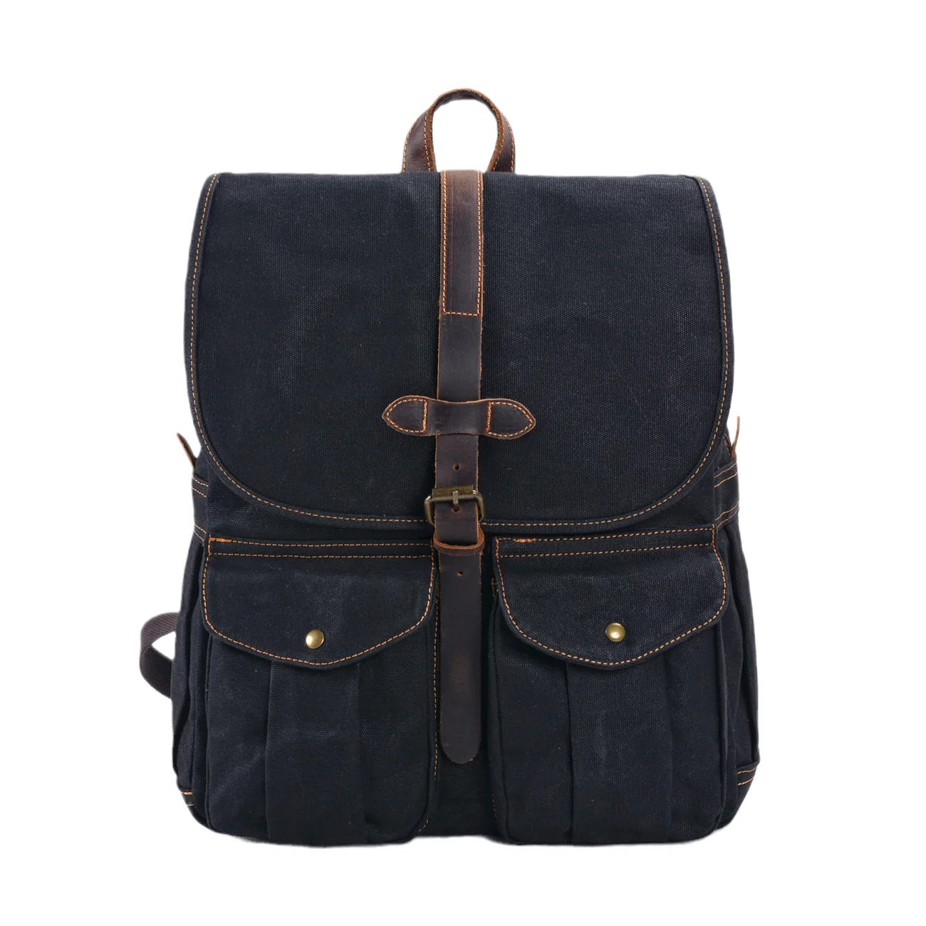 Vintage Oil Wax Canvas Backpack Outdoor Large Capacity Travel Bag Leisure 16 inch Computer Bag Student School Bag