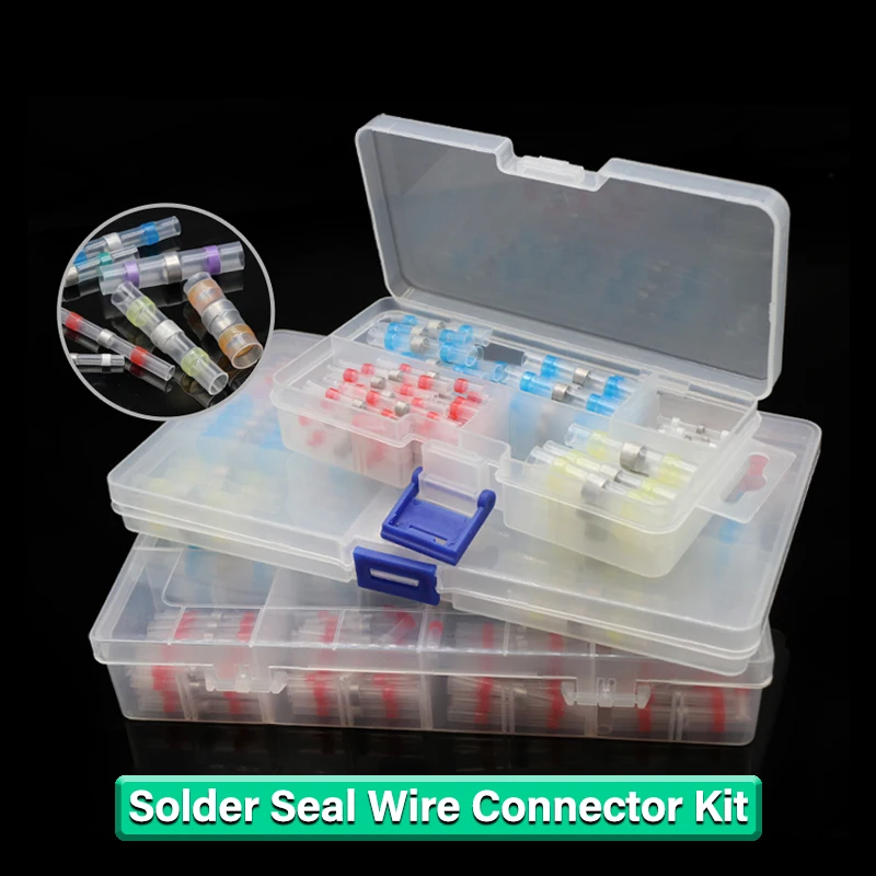 

1/2/5 Boxed Solder Seal Wire Connector 3:1 Heat Shrink Sealed Insulated Butt Splice Terminal Waterproof Butt Connectors Tool Kit