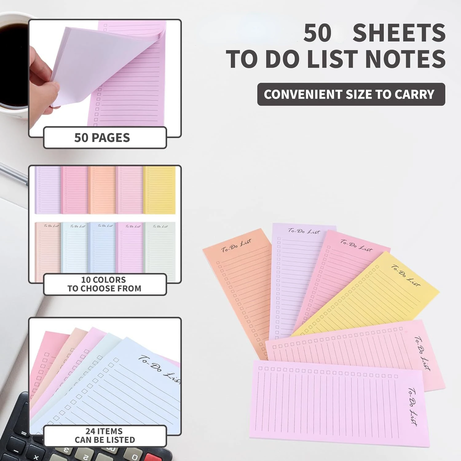 50 sheet Daily Schedule Memo pad Candy Color To Do List Time Sticky note Schedule planner stickers Office School Supplies