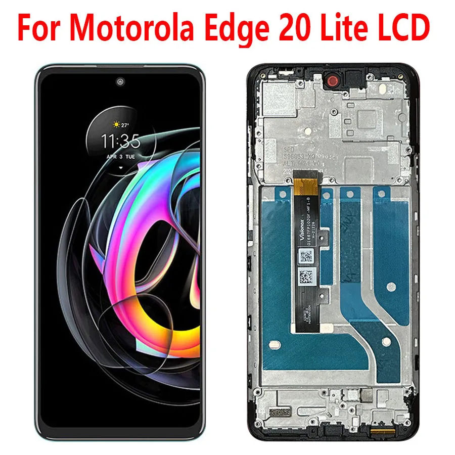 6.7“ OLED For Motorola Edge 20 Lite LCD Display Touch Screen Digitizer For Motorola Edge 20 Lite With Frame XT2139-1