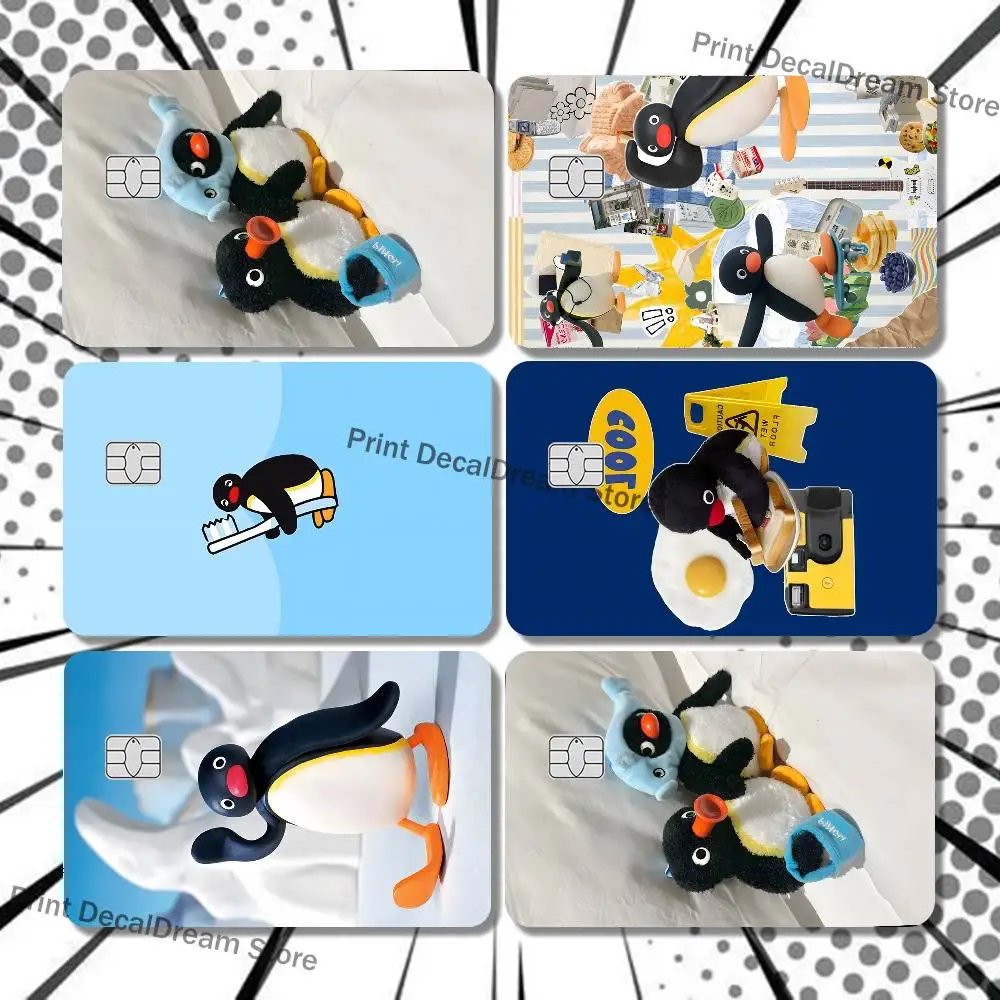 Cute P-Pingu Card Stickers Credit Visa Debit Bank Charge Card Bus Metro Waterproof Sticker Decal