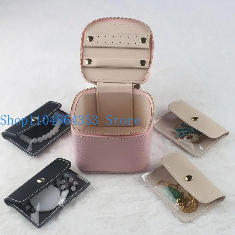 652F Portable Jewelry Holder with 4 Jewelry Bags Practical Jewelry