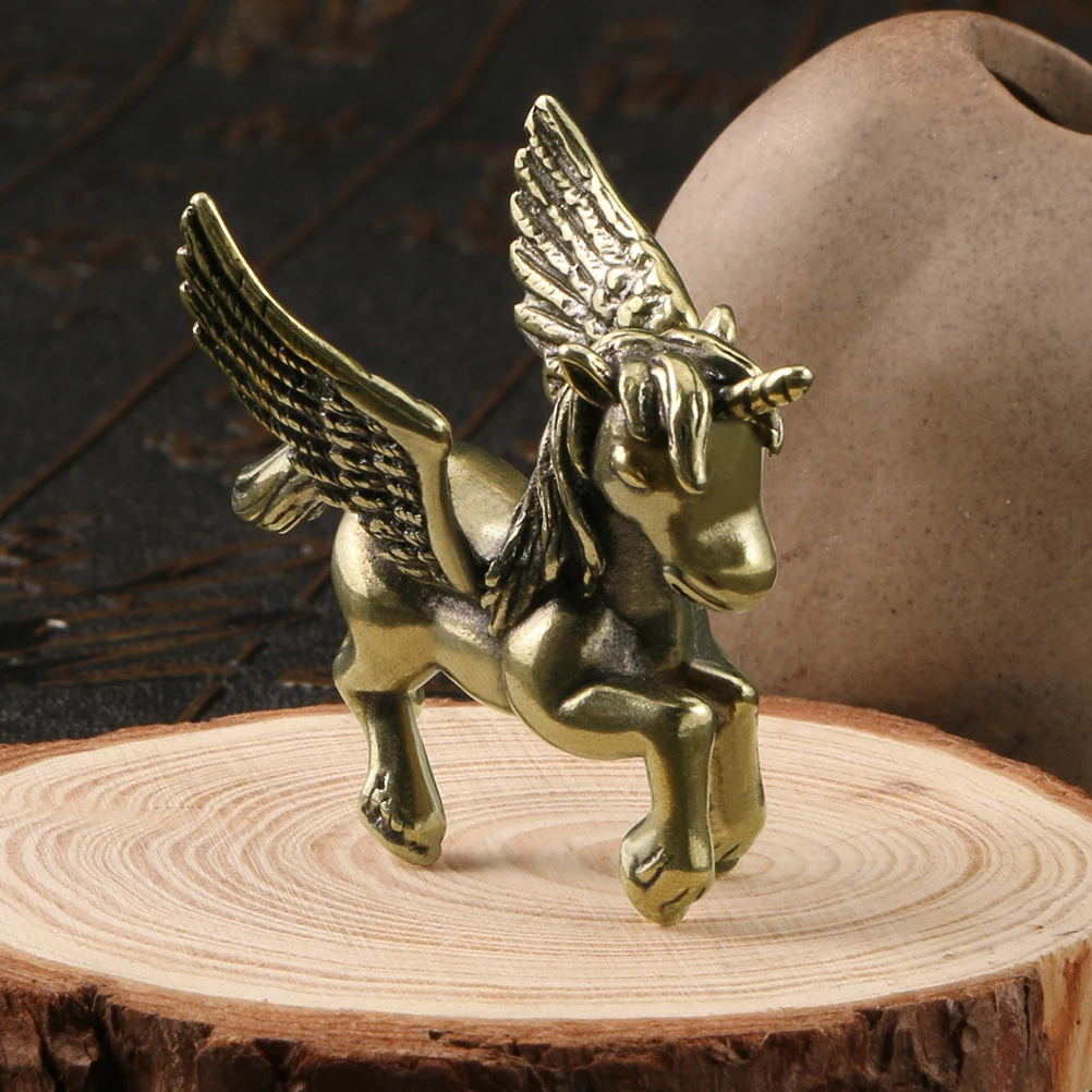 

Unicorn Desktop Retro Design Brass Unicorn Vintage Tea Pet Statue Compact Brass Craft Decor Indoor Decor