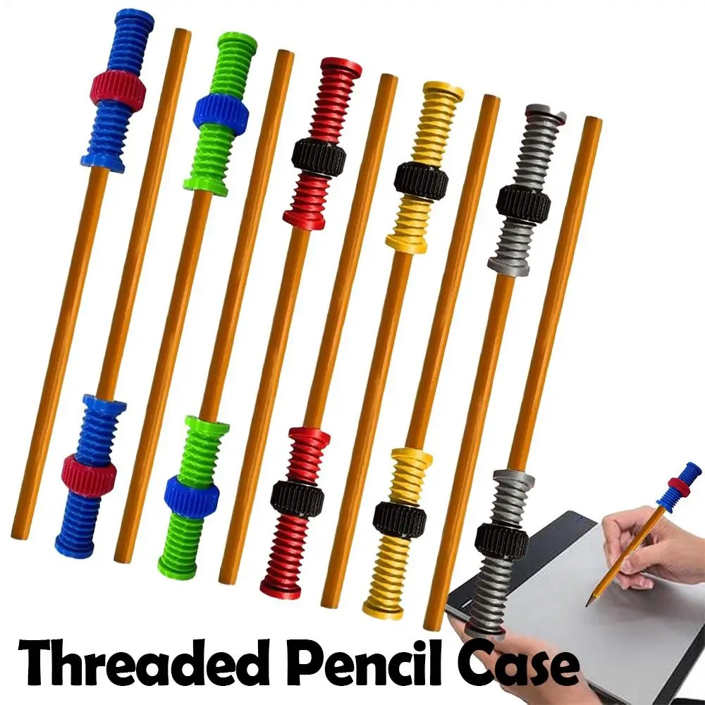 Stress Relief Threaded Pencil Case Relieve Anxiety Enhances Focus Threaded Fidget Pencil Case Nut Decompression Durable