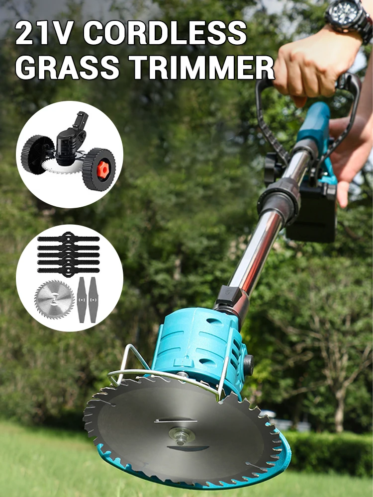 

21V Electric Lawn Mower For Makita Battery Cordless Garden Grass Cutting Trimmer 90° Rotation Angle Cutter Head (NO Battery)