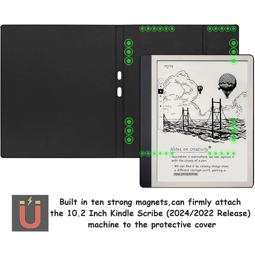 Imagen 2 del producto GAUGGER Funda magnética para el nuevo Amazon Kindle Scribe (versión 24) Funda ultrafina con soporte con apagado/encendido automático y hebilla para bolígrafo