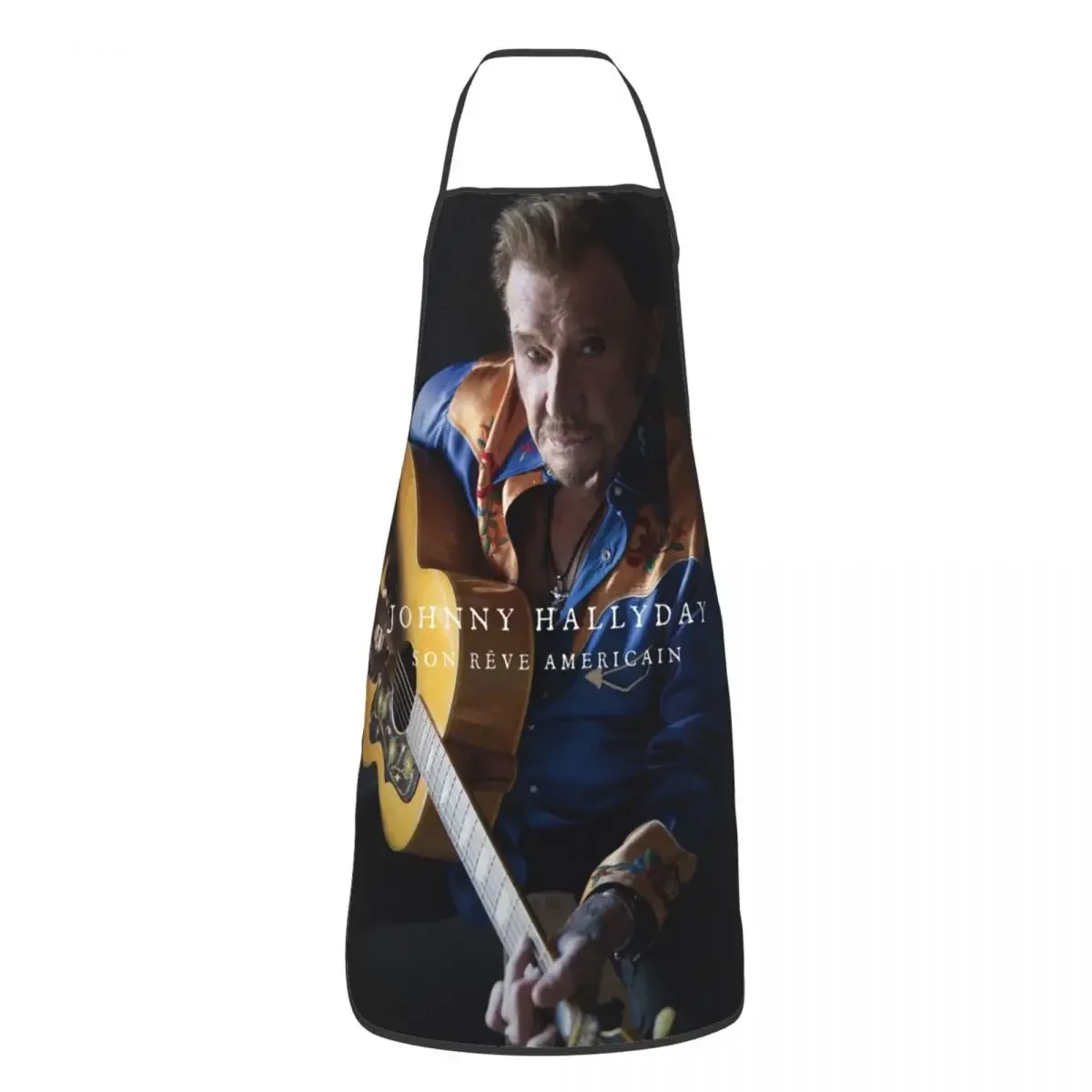 Johnny Hallyday Son Reve Americain Kitchen Chef Cooking Baking Apron Women Men French Rock Singer Tablier Cuisine for Gardening