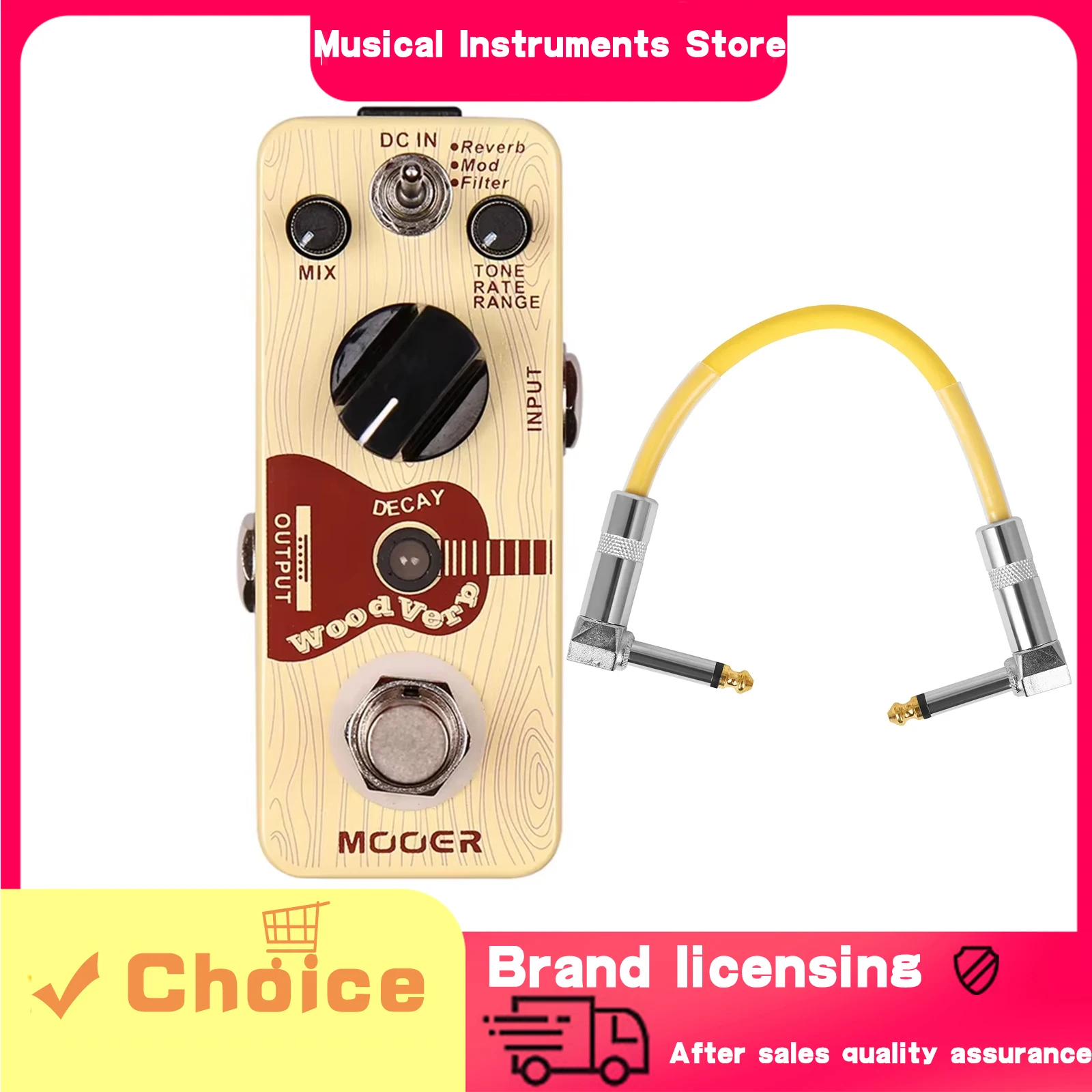 

MOOER Acoustic Guitar Effect Pedal WoodVerb True Bypass Digital Reverb 3 Modes Reverb/Mod/Filter Pedal Guitar Accessories