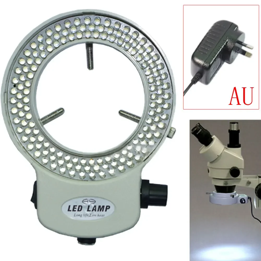 Adjustable 144 LED Ring Light For Industry Stereo Microscope Power Camera Magnifier EU/US/UK/AU Adapter New