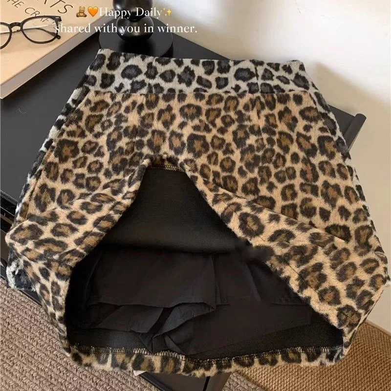 

Сексуальные мини-юбки с леопардовым принтом, женские винтажные темпераментные короткие юбки с высокой талией, женская уличная одежда, клубные юбки Y2K для горячих девушек